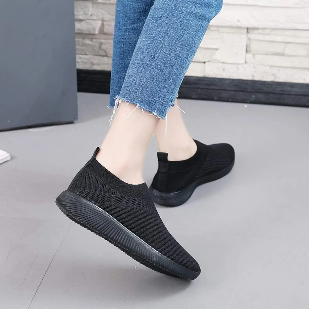 Womens Canvas Slip On Sneakers Casual Comfortable Walking Shoes Lightweight Flat Fashion Elastic Loafers