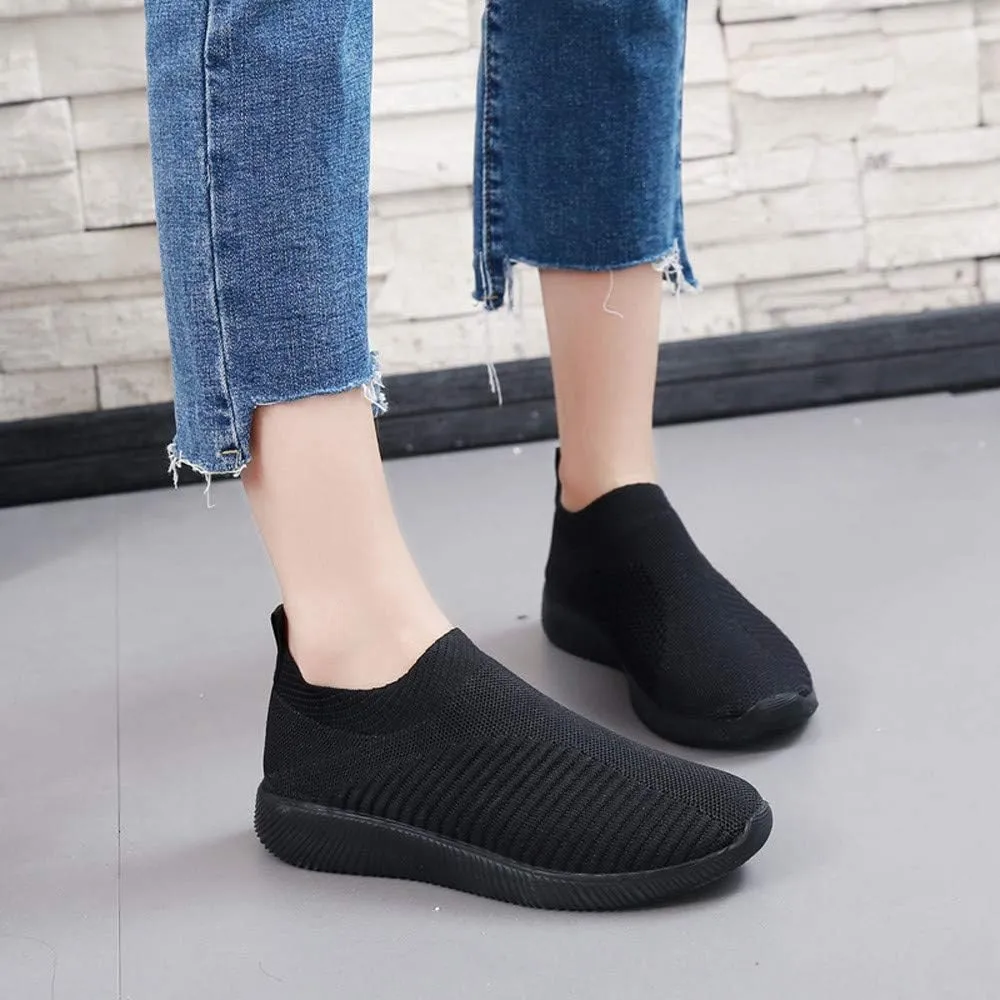 Womens Canvas Slip On Sneakers Casual Comfortable Walking Shoes Lightweight Flat Fashion Elastic Loafers