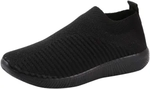 Womens Canvas Slip On Sneakers Casual Comfortable Walking Shoes Lightweight Flat Fashion Elastic Loafers