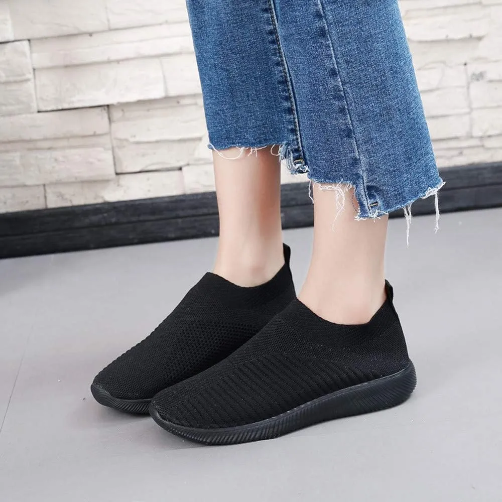 Womens Canvas Slip On Sneakers Casual Comfortable Walking Shoes Lightweight Flat Fashion Elastic Loafers