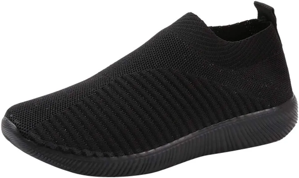 Womens Canvas Slip On Sneakers Casual Comfortable Walking Shoes Lightweight Flat Fashion Elastic Loafers