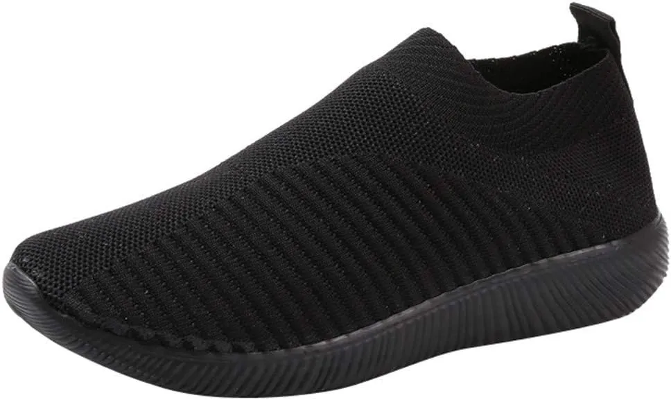 Womens Canvas Slip On Sneakers Casual Comfortable Walking Shoes Lightweight Flat Fashion Elastic Loafers