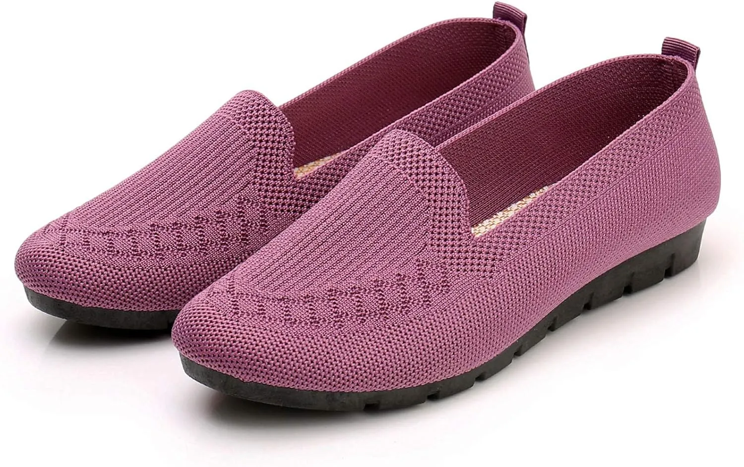 Women's Casual Shoes Summer Wedge Breathable Mesh Round Wedges Single Casual Toe Slip-On Shoes