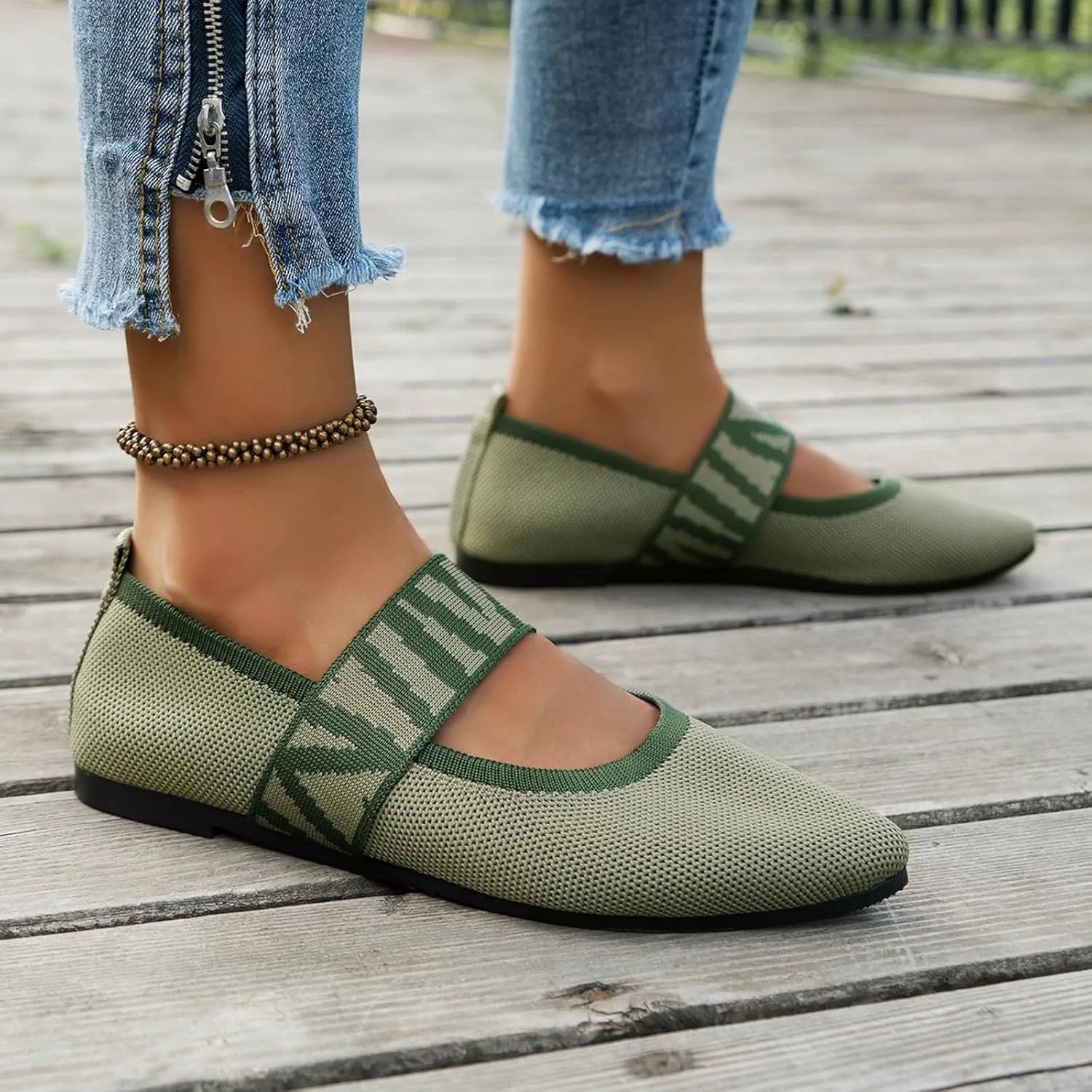 Women's Colour Blocking Lattice Shallow Mouth Hollow Flat Bottom Comfortable Single Elegant Shoes Trendy Slip on No Slip