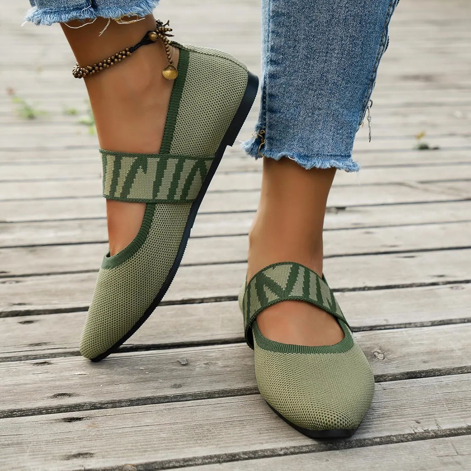 Women's Colour Blocking Lattice Shallow Mouth Hollow Flat Bottom Comfortable Single Elegant Shoes Trendy Slip on No Slip