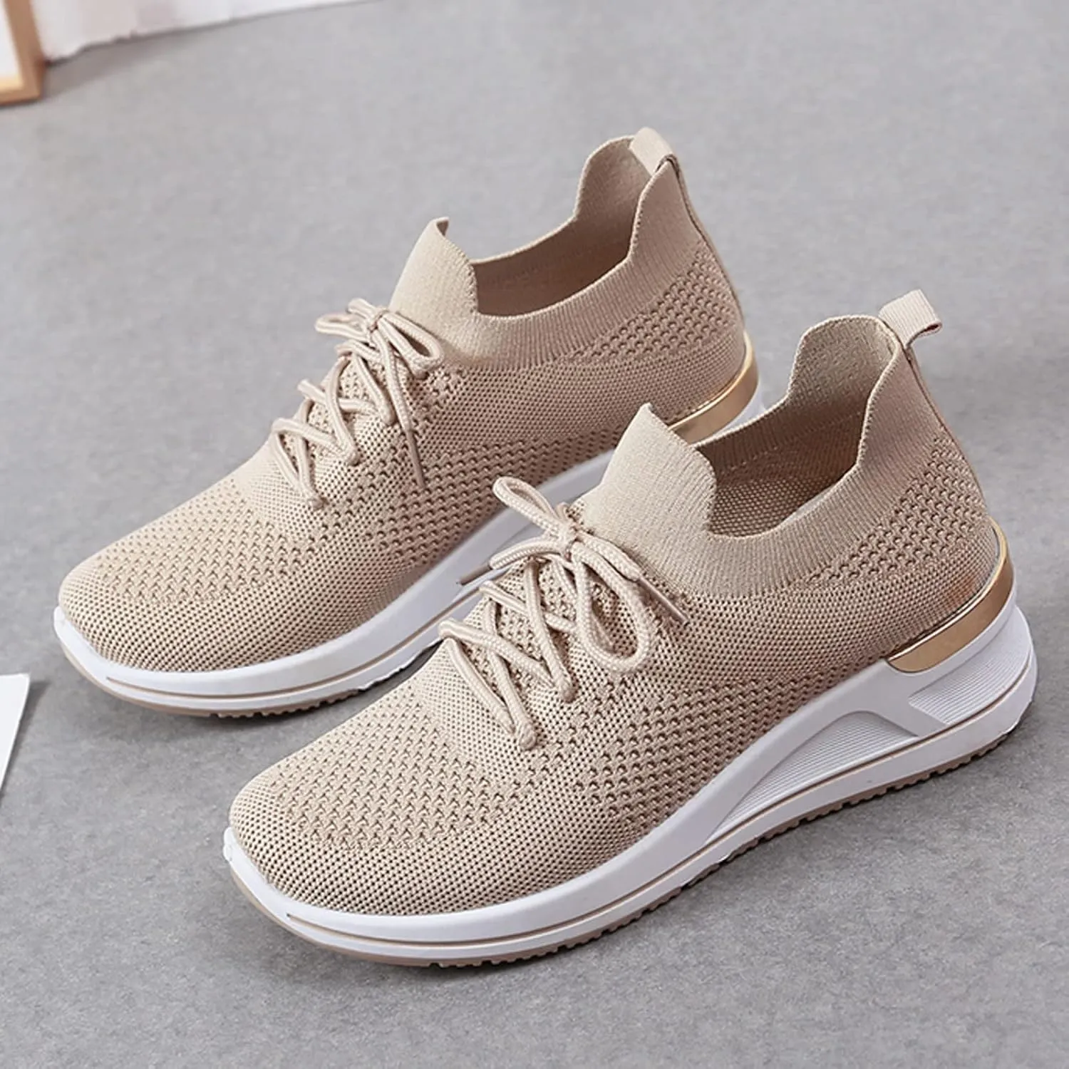 Womens Comfortable Slip On Sneakers Casual Walking Shoes Lightweight Canvas Flats Elastic Non Slip Loafers