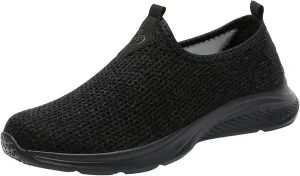 Womens Elastic Slip On Shoes Casual Comfortable Walking Sneakers Lightweight Canvas Flats Non Slip Loafers