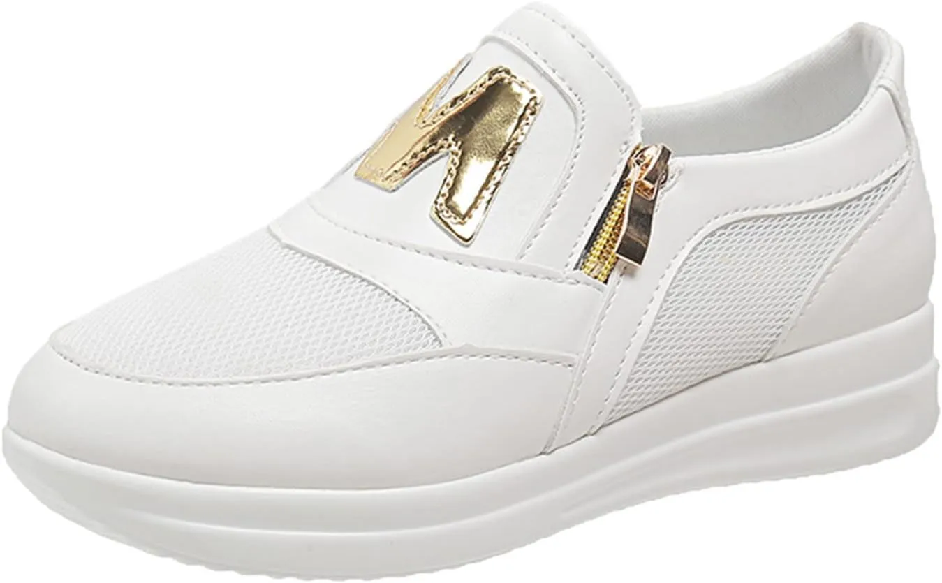 Womens Flat Slip On Shoes Casual Walking Sneakers Lightweight Canvas Comfortable Elastic Non Slip Loafers