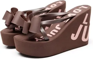Women's Flip Flop Platform Sandals,3.14" Heel Height Platform for Women,Foam Platform Flip Flop Sandal,Wedge Sandals (Coffee,9)