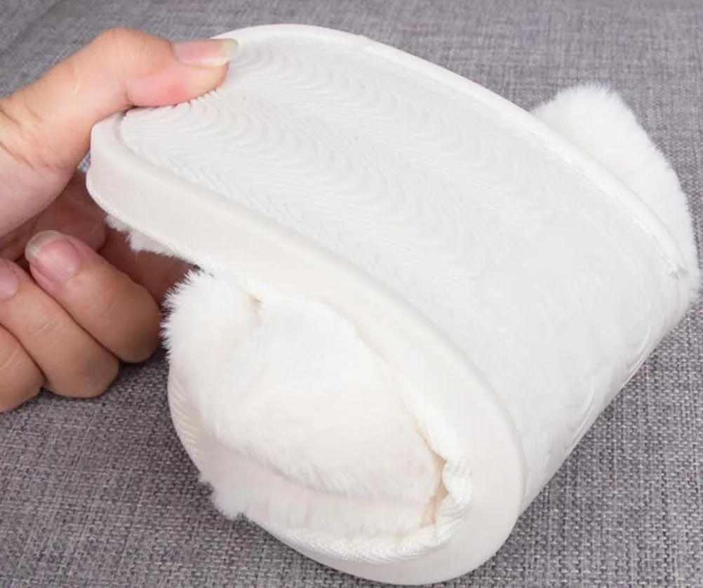 Womens Fuzzy Slippers Memory Foam Slippers Cozy Plush Home Slippers Open Toe House Shoes Indoor Outdoor Slide Slipper Home Shoes Indoor Slippers