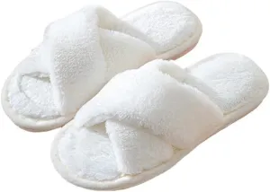 Womens Fuzzy Slippers Memory Foam Slippers Cozy Plush Home Slippers Open Toe House Shoes Indoor Outdoor Slide Slipper Home Shoes Indoor Slippers