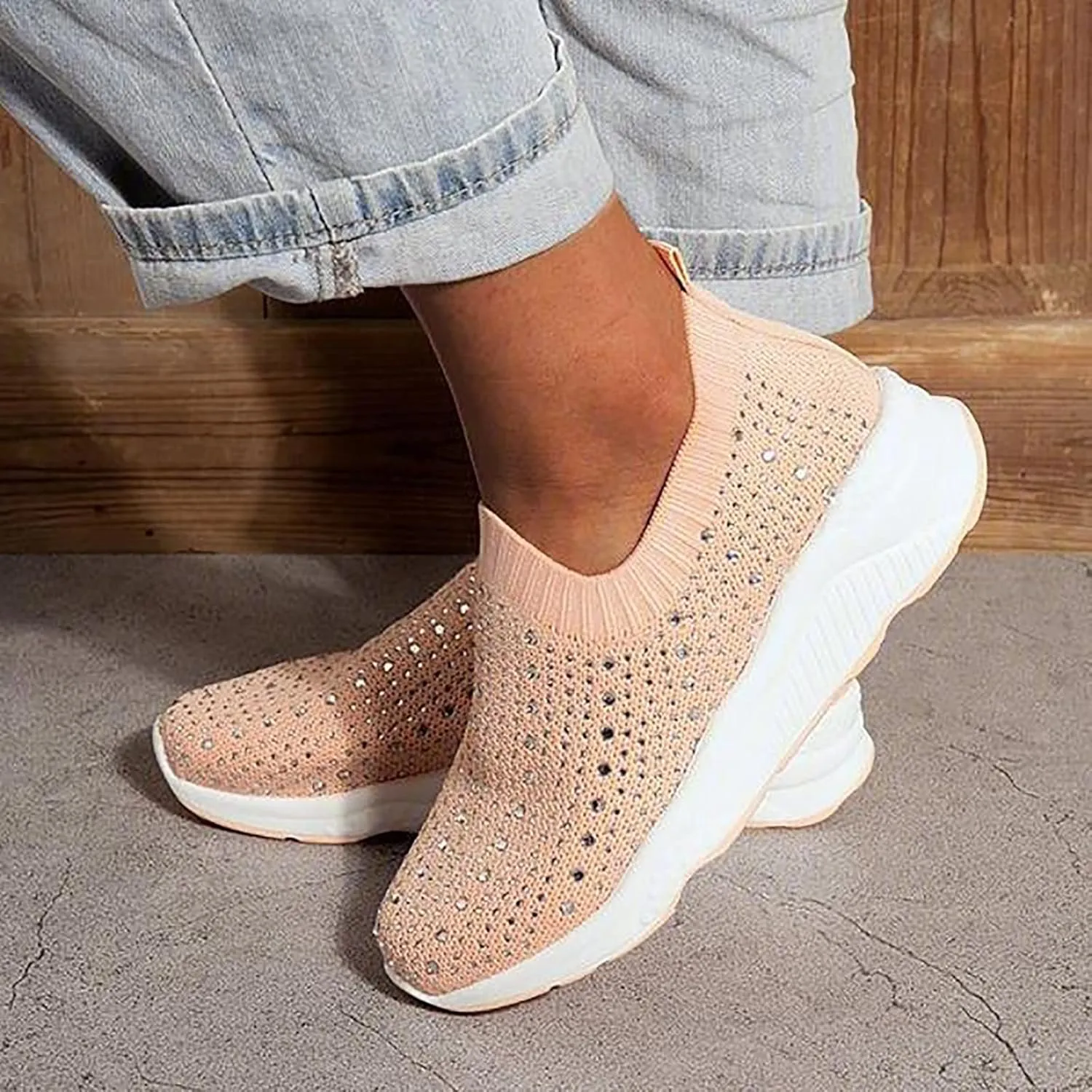 Womens Orthopedic Slip On Walking Shoes Casual Sneakers with Arch Support Comfortable Loafers Plantar Fasciitis Relief Foot Heel Pain Diabetic
