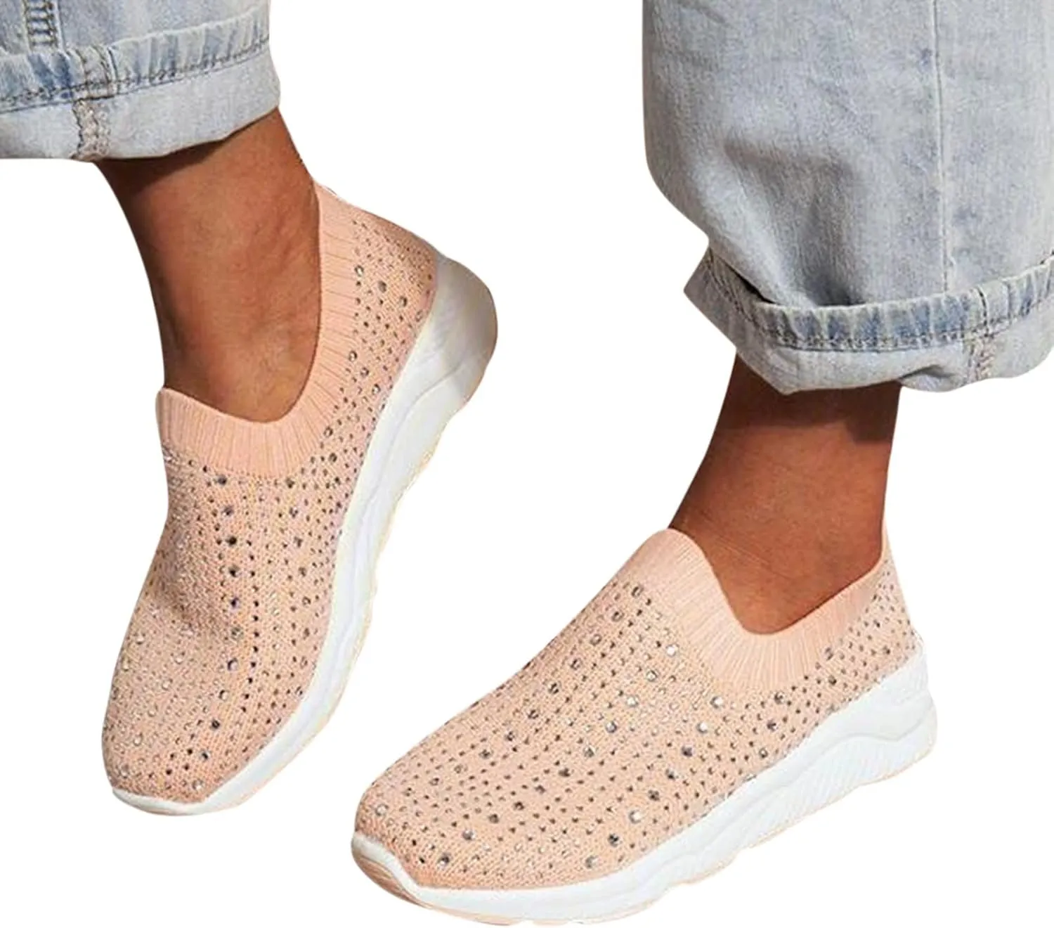 Womens Orthopedic Slip On Walking Shoes Casual Sneakers with Arch Support Comfortable Loafers Plantar Fasciitis Relief Foot Heel Pain Diabetic