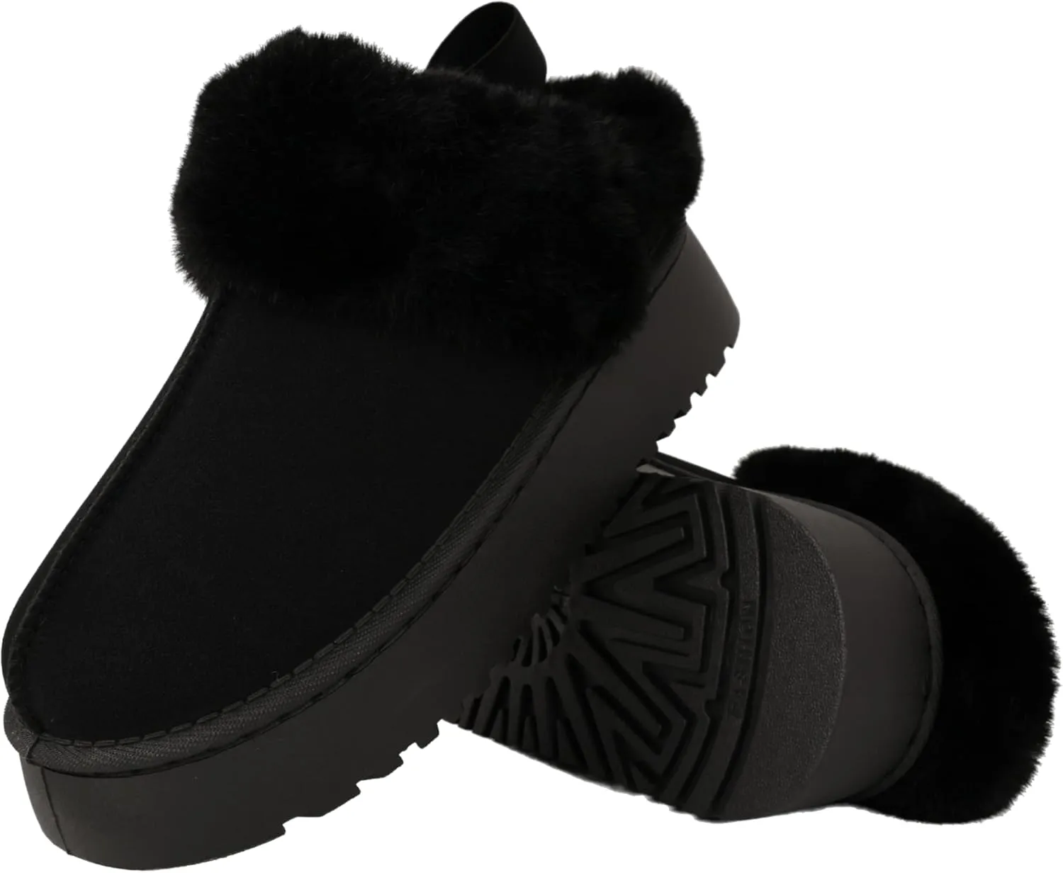 Women's Platform Slippers Winter Mini Boots Anti-Slip Suede Slip on Women Sneakers Fur Lined House Slippers for Indoor Outdoor