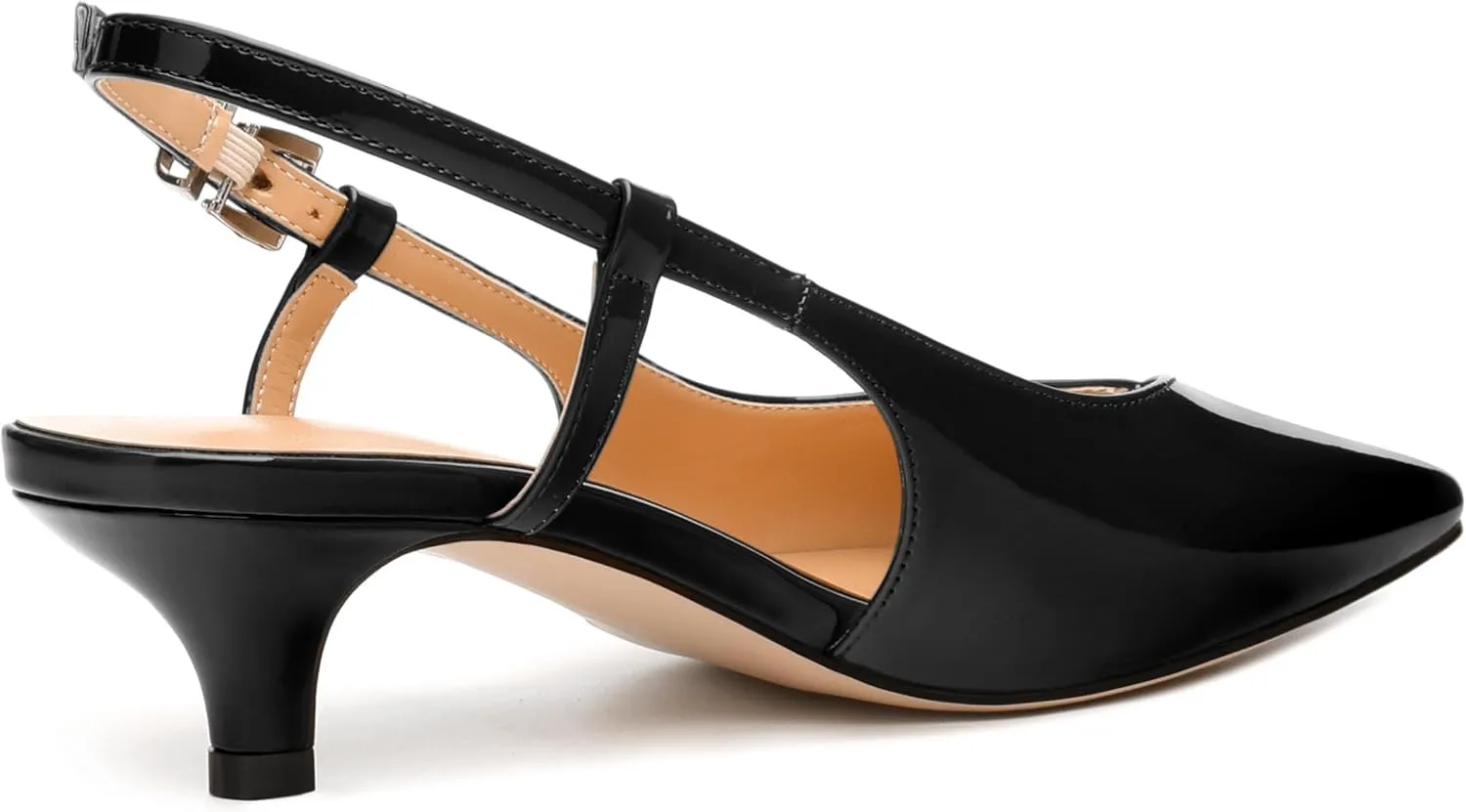 Women's Pumps, Pointed Toe Kitten Low Heels Pumps for Women, Closed Toe Slingback Low Heels Dress Shoes