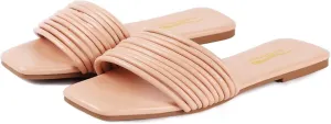 Women's Slide Sandals - Comfy Slip-On Design with Sleek Straps for Casual Elegance - Fashionable and Trendy Summer Flat Slides Shoes for Girls and Women