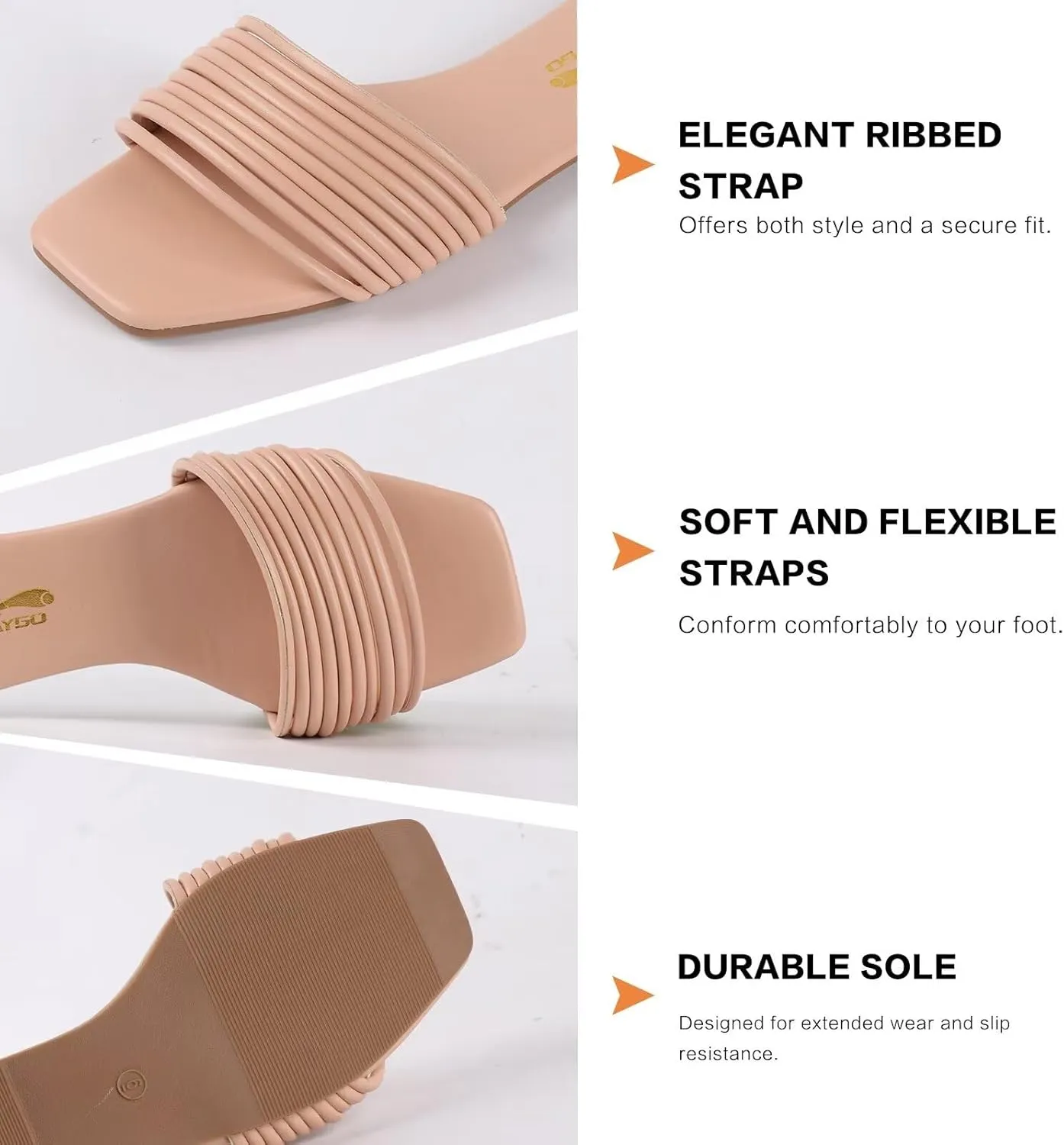 Women's Slide Sandals - Comfy Slip-On Design with Sleek Straps for Casual Elegance - Fashionable and Trendy Summer Flat Slides Shoes for Girls and Women