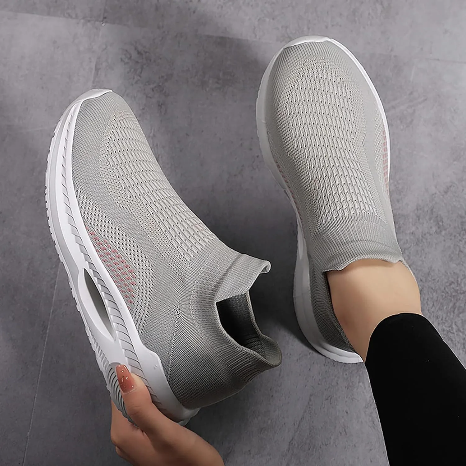Womens Sneakers 7.5 2023 Slip On Shoes Women Winter Womens Slip On Sneakers with Arch Support Wide Toe Box Gym Shoes Women Zapatos para Juanetes De Mujer Adulta