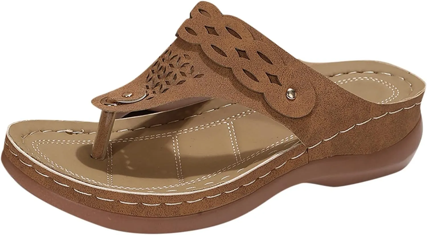 Womens Sport Flip Flops Comfort Orthotic Thong Sandals Wide Width Platform Wedge Beach Sandal for Woman Hollow Comfortable Boho Dressy Summer 2025 Cute Orthopedic