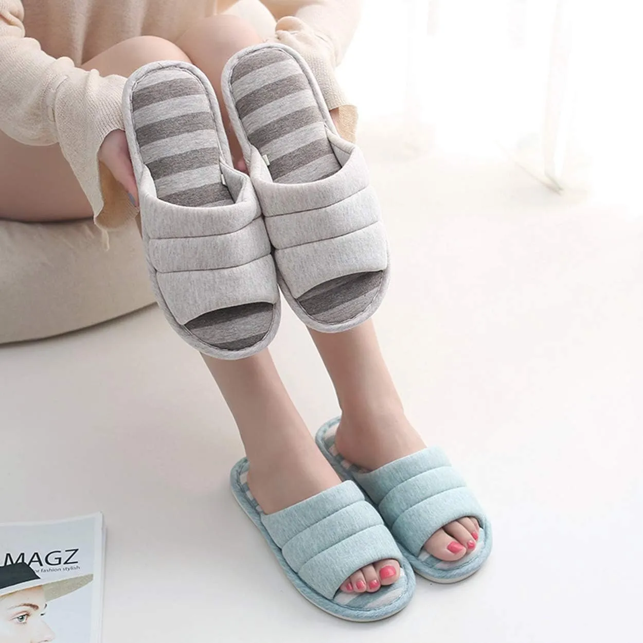 xsby Unisex Cute Soft Sole Indoor Bedroom Slippers Beautiful Comfort Four Season Slipper