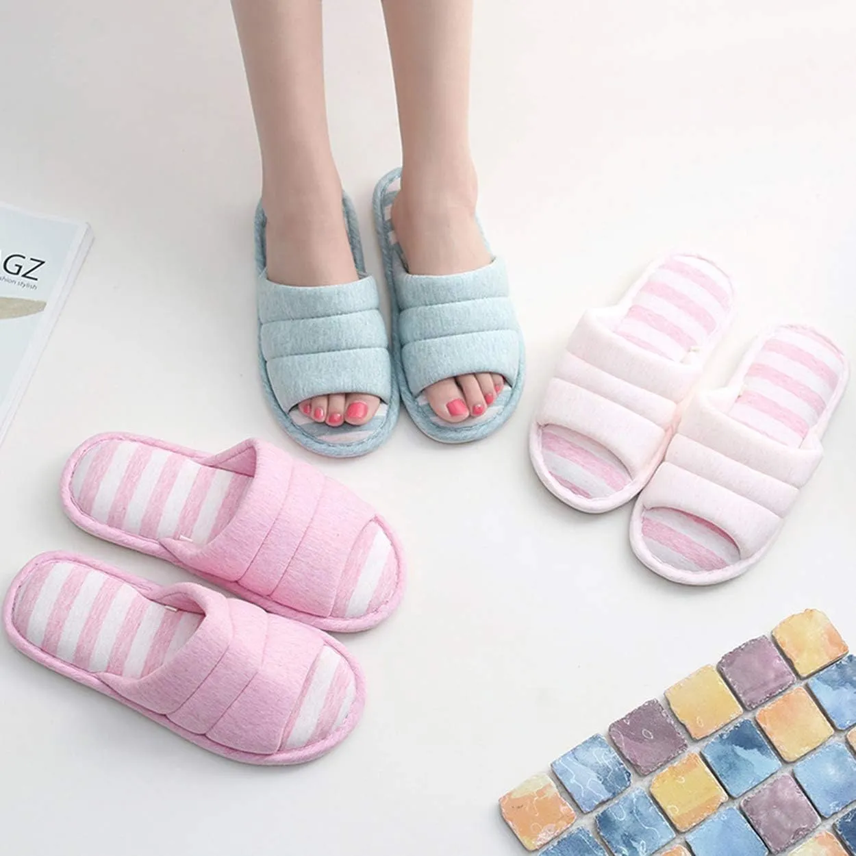 xsby Unisex Cute Soft Sole Indoor Bedroom Slippers Beautiful Comfort Four Season Slipper